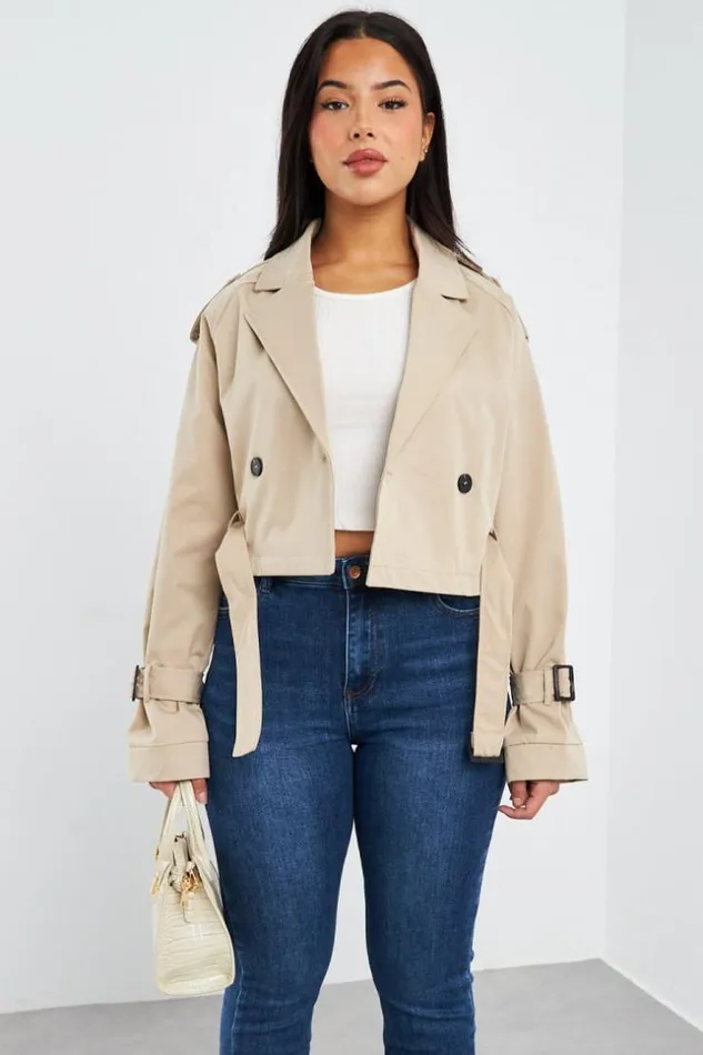 Women Trench Court Beige Beige Brentiny Paris White Tops