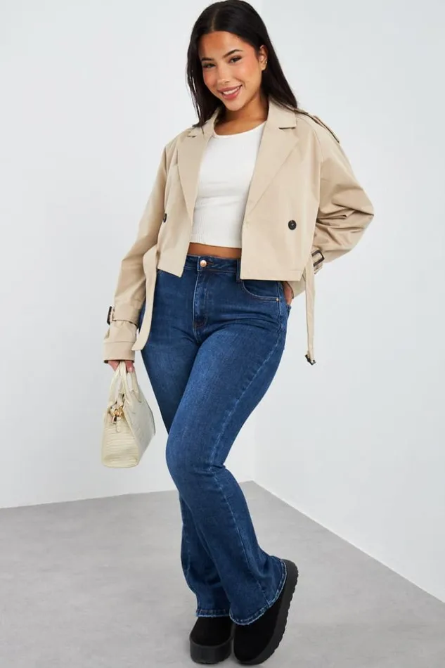 Women Trench Court Beige Beige Brentiny Paris White Tops