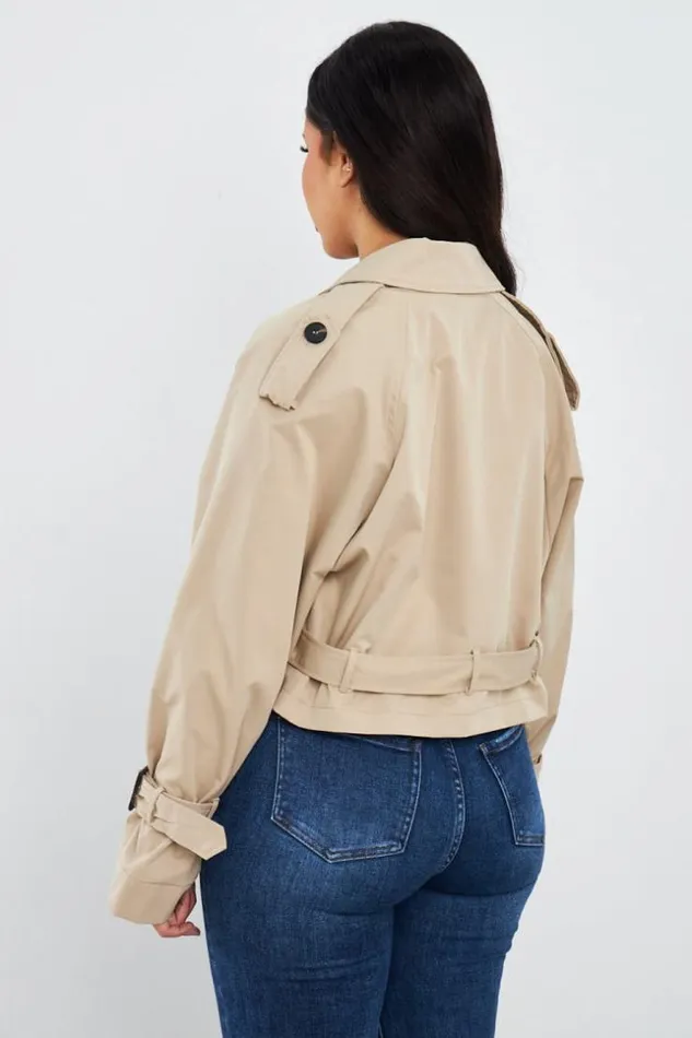 Women Trench Court Beige Beige Brentiny Paris White Tops