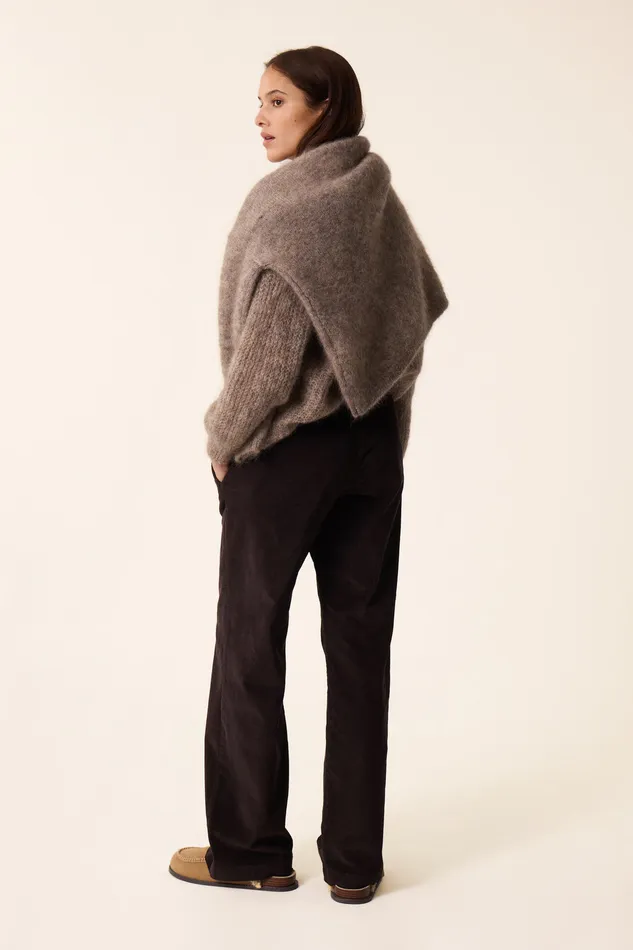 Women Trousers Sianou Ours Pantalon Coton Velours Marron Des Petits Hauts Trousers and Jumpsuits