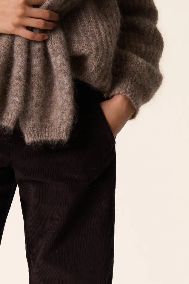 Women Trousers Sianou Ours Pantalon Coton Velours Marron Des Petits Hauts Trousers and Jumpsuits