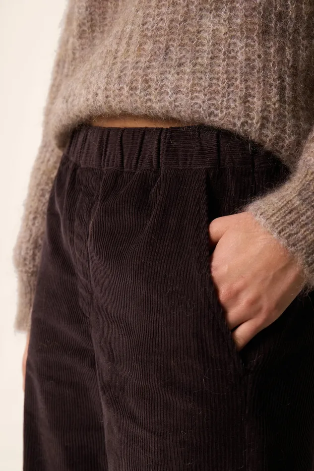 Women Trousers Sianou Ours Pantalon Coton Velours Marron Des Petits Hauts Trousers and Jumpsuits