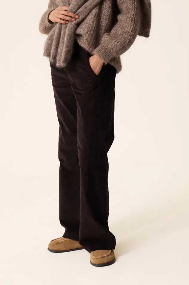 Women Trousers Sianou Ours Pantalon Coton Velours Marron Des Petits Hauts Trousers and Jumpsuits
