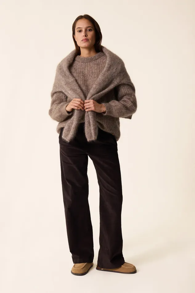 Women Trousers Sianou Ours Pantalon Coton Velours Marron Des Petits Hauts Trousers and Jumpsuits