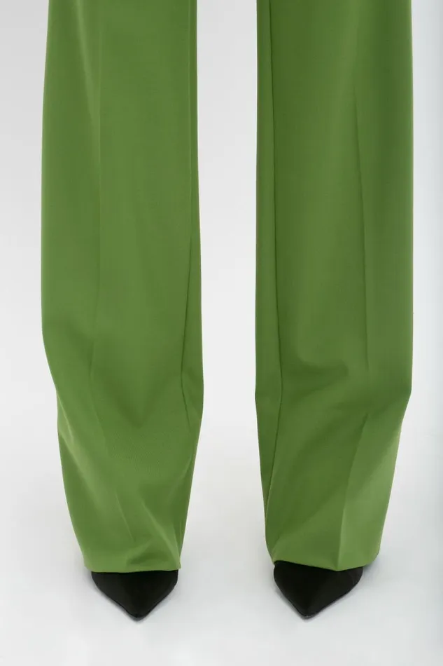 Women Trousers Victoria Beckham Tailored Straight Leg Trouser In Serpent Green