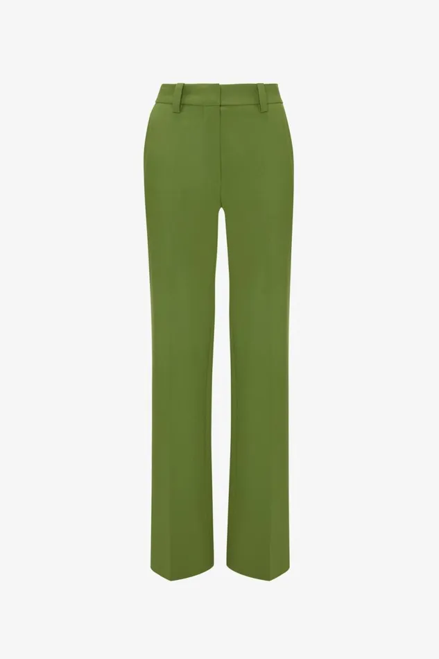 Women Trousers Victoria Beckham Tailored Straight Leg Trouser In Serpent Green