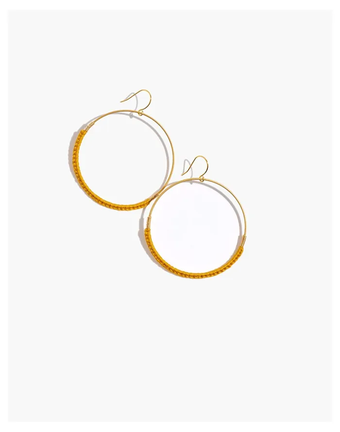 Women Twenty Two West Macram Hoop Earrings Mustard Madewell Earrings