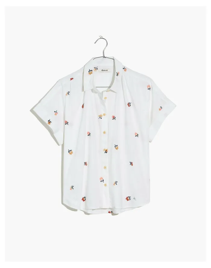 Women V Neck Pocket Shirt In Cross Stitch Floral Lighthouse Madewell Tops and Shirts Women V Neck Pocket Shirt In Cross Stitch Floral Lighthouse Madewell Tops and Shirts