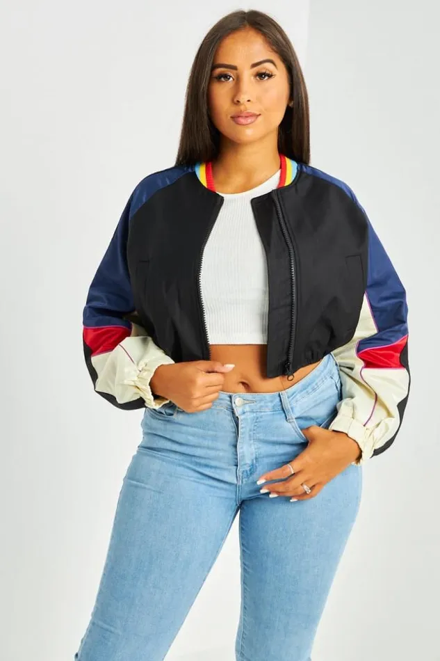 Women Veste Courte Noire Colore Black Brentiny Paris Jackets