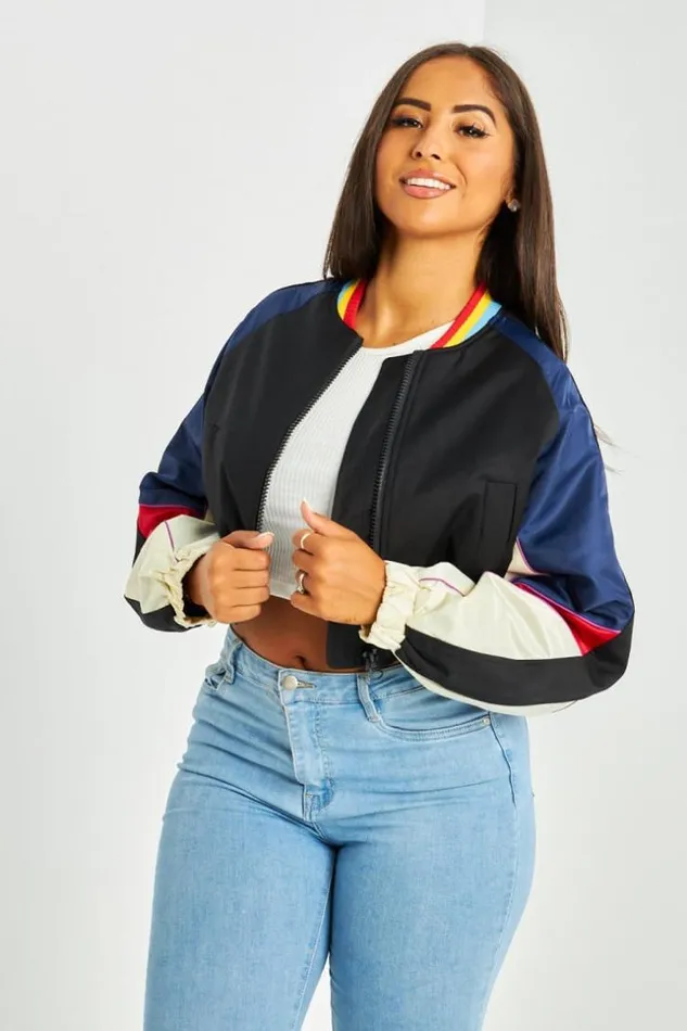 Women Veste Courte Noire Colore Black Brentiny Paris Jackets