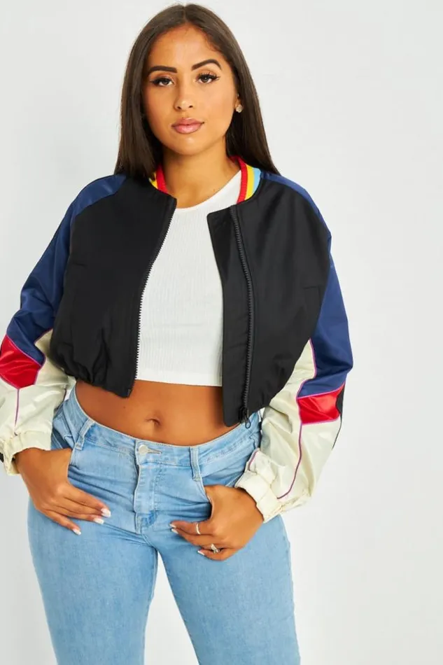 Women Veste Courte Noire Colore Black Brentiny Paris Jackets