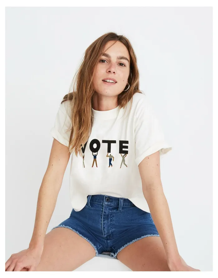 Women Vote Graphic Easy Crop Tee Lighthouse Madewell Tees