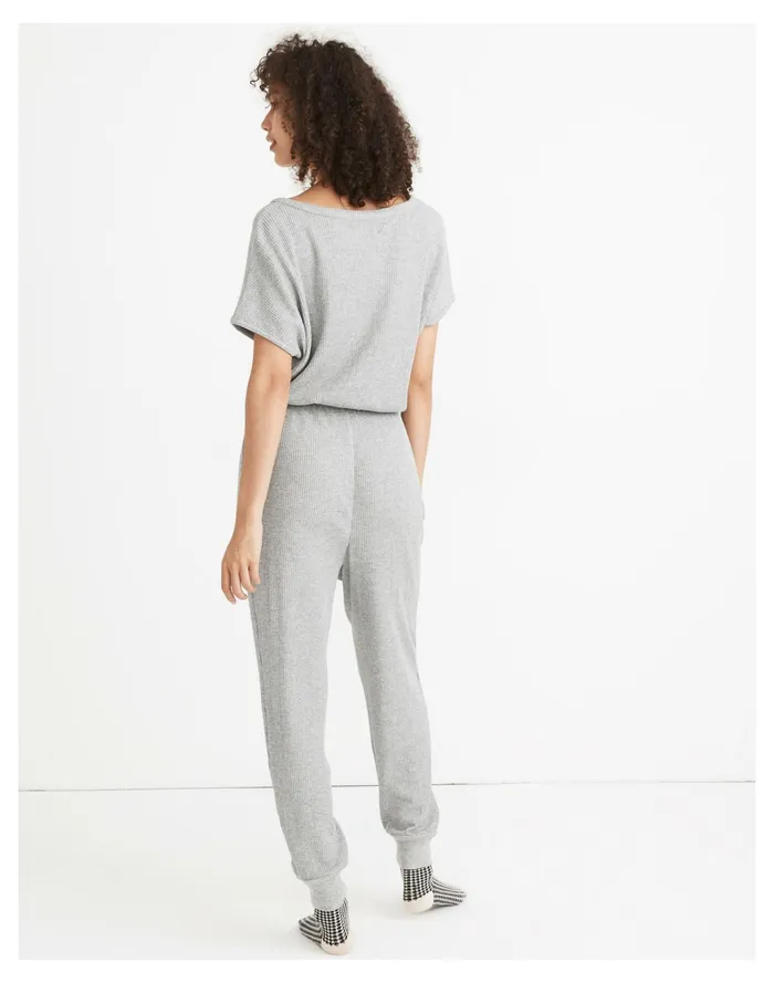 Women Waffle Knit Pajama Jumpsuit Salt And Pepper Grey Space Madewell Pajamas Women Waffle Knit Pajama Jumpsuit Salt And Pepper Grey Space Madewell Pajamas