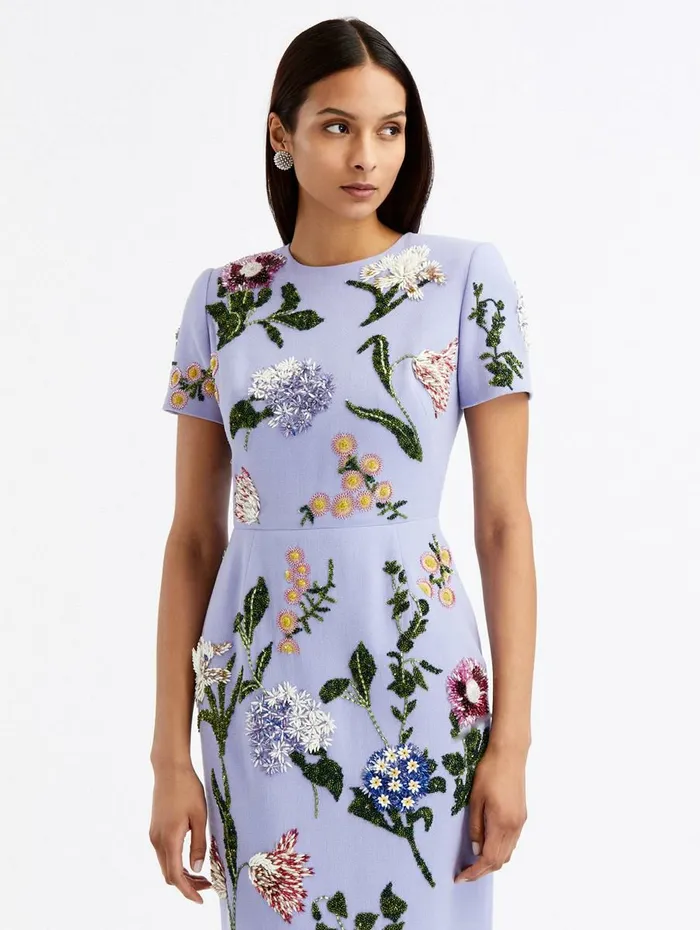 Women Wedding Guest Oscar De La Renta Cap Sleeve Floral Embroidered Gown Wisteria Multi Women Wedding Guest Oscar De La Renta Cap Sleeve Floral Embroidered Gown Wisteria Multi