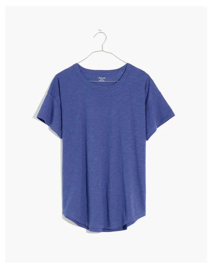 Women Whisper Cotton Rib Crewneck Tee Dusty Twilight Madewell Tees Women Whisper Cotton Rib Crewneck Tee Dusty Twilight Madewell Tees