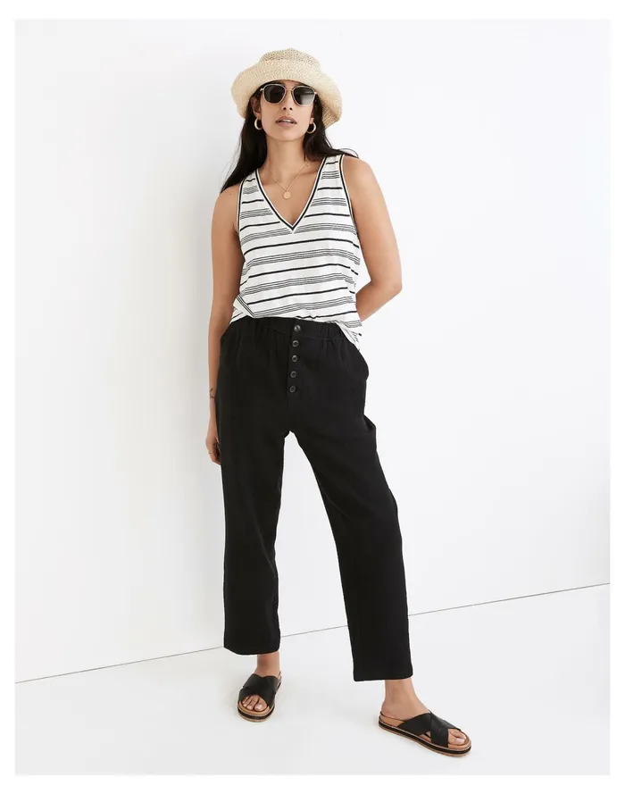 Women Whisper Cotton V Neck Tank In Nichols Stripe Lighthouse Madewell Tees Women Whisper Cotton V Neck Tank In Nichols Stripe Lighthouse Madewell Tees
