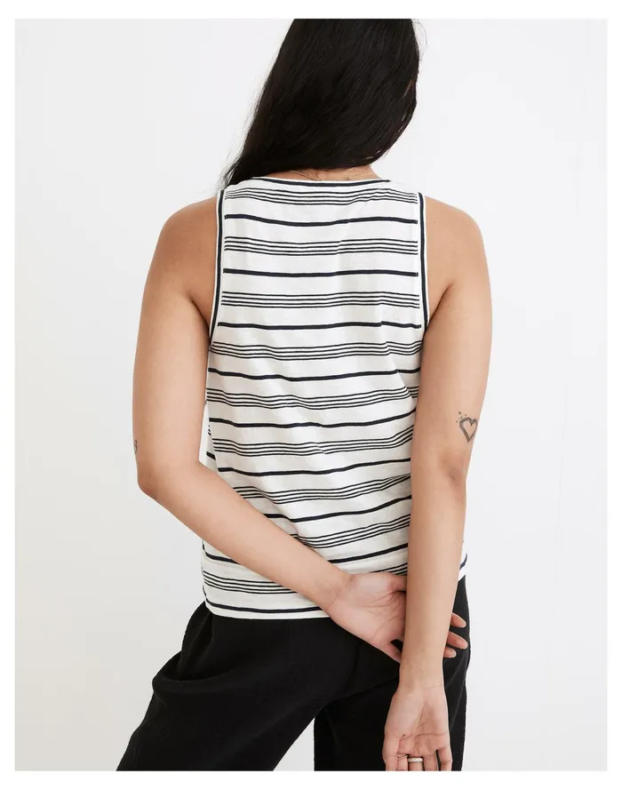 Women Whisper Cotton V Neck Tank In Nichols Stripe Lighthouse Madewell Tees Women Whisper Cotton V Neck Tank In Nichols Stripe Lighthouse Madewell Tees