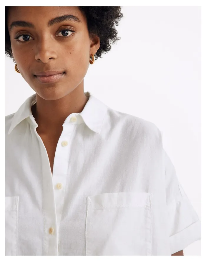 Women White Cotton Courier Shirt Pure White Madewell Tops and Shirts Women White Cotton Courier Shirt Pure White Madewell Tops and Shirts