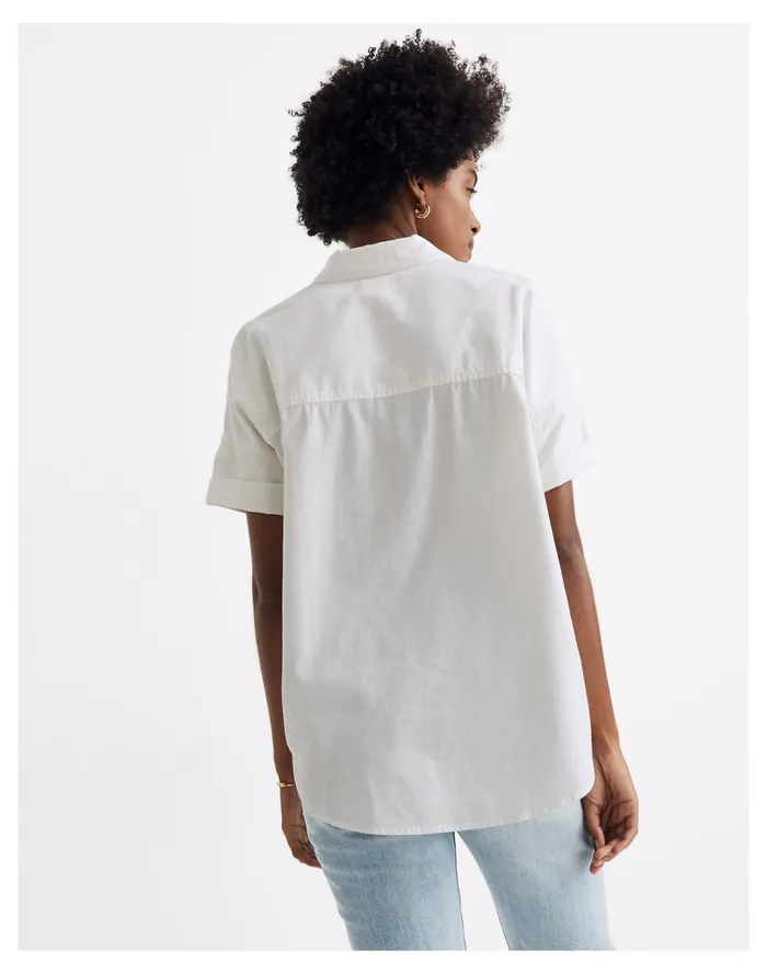 Women White Cotton Courier Shirt Pure White Madewell Tops and Shirts Women White Cotton Courier Shirt Pure White Madewell Tops and Shirts
