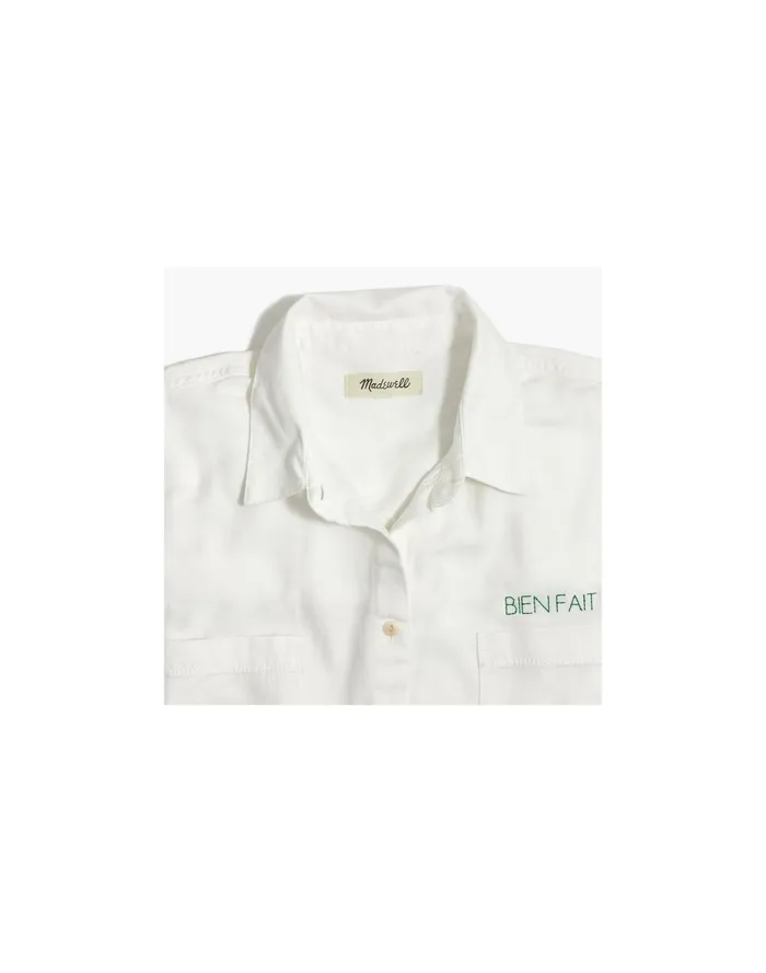 Women White Cotton Courier Shirt Pure White Madewell Tops and Shirts Women White Cotton Courier Shirt Pure White Madewell Tops and Shirts