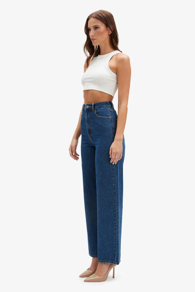 Women Wide Jeans Bardot Cindy Wide Full Leg Jean In Indigo Indigo Women Wide Jeans Bardot Cindy Wide Full Leg Jean In Indigo Indigo