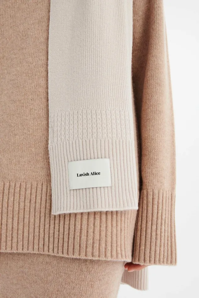 Women Winter Knitwear Lavish Alice EZRA Knitted Cashmere Blend Beanie In Sand Sand
