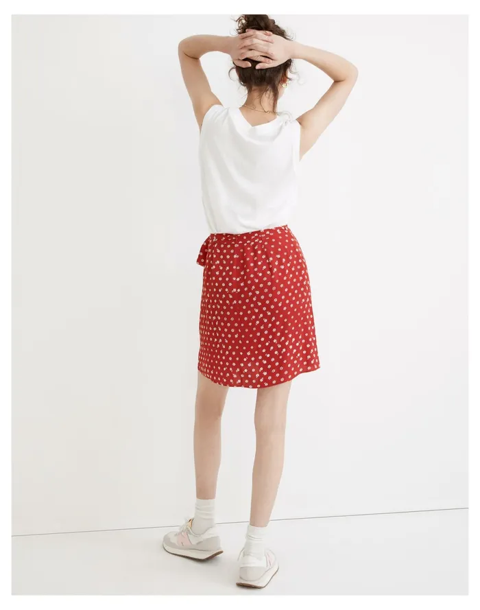 Women Wrap Mini Skirt In Bandana Flower Bandana Red Madewell Skirts Women Wrap Mini Skirt In Bandana Flower Bandana Red Madewell Skirts