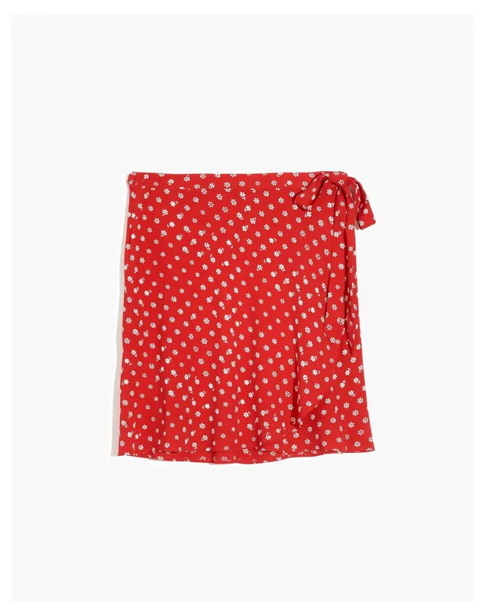 Women Wrap Mini Skirt In Bandana Flower Bandana Red Madewell Skirts Women Wrap Mini Skirt In Bandana Flower Bandana Red Madewell Skirts
