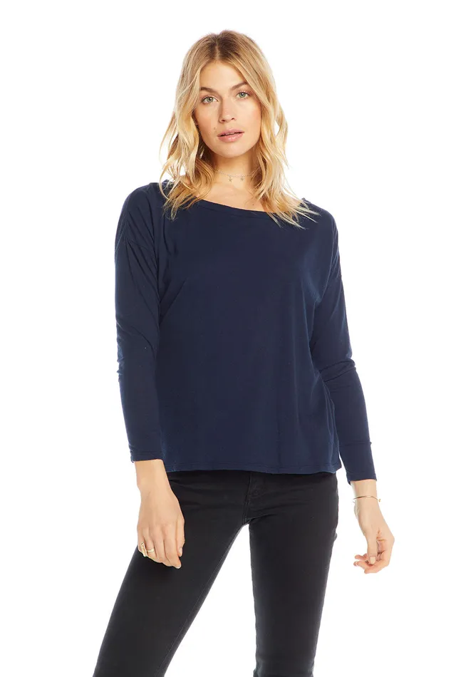 Womens Cotton Basics Long Sleeve Crew Neck Seamed Back Dolman Tee Loungewear Chaser Brand Womens Cotton Basics Long Sleeve Crew Neck Seamed Back Dolman Tee Loungewear Chaser Brand