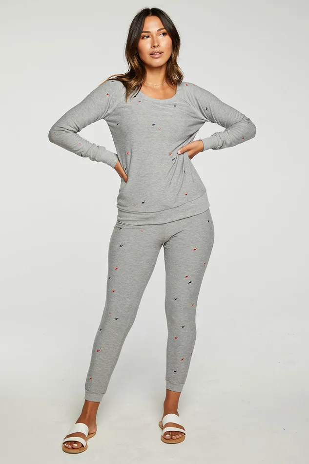 Womens Heart And Arrow Pants Loungewear Chaser Brand