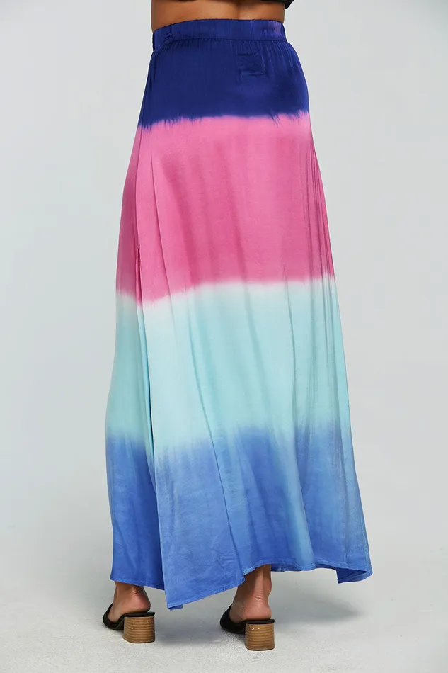Womens Stretch Silky Basics Side Slit Maxi Skirt Bottoms Chaser Brand