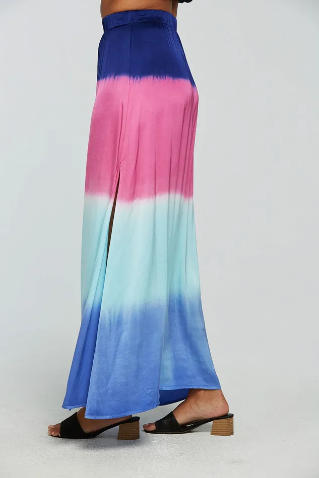 Womens Stretch Silky Basics Side Slit Maxi Skirt Bottoms Chaser Brand