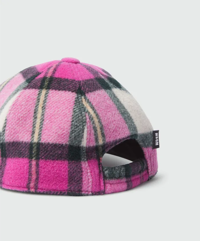 Wool Tartan Baseball Cap Women MSGM Hats Scarves And Gloves