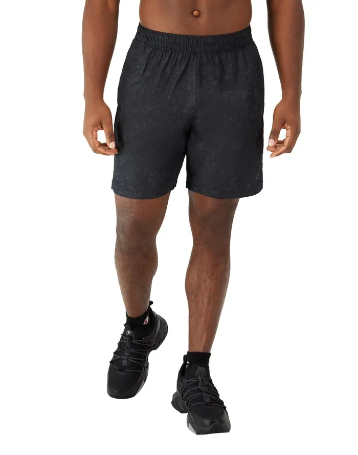 Woven Sport Shorts Moisture Wicking Allover Print 7034 Rock Texture Black Men Champion Shorts