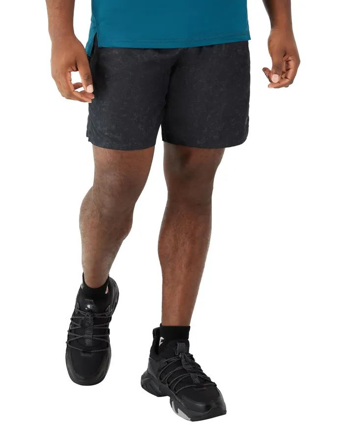 Woven Sport Shorts Moisture Wicking Allover Print 7034 Rock Texture Black Men Champion Shorts