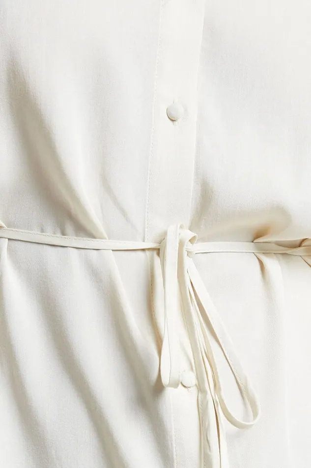 Wynter Mini Dress 8211 Waist Tie Shirt Dress In Off White Women Showpo Dresses