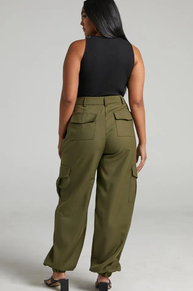 Xyriel 8211 High Waisted Utility Style Cargo Pants In Khaki Women Showpo Pants