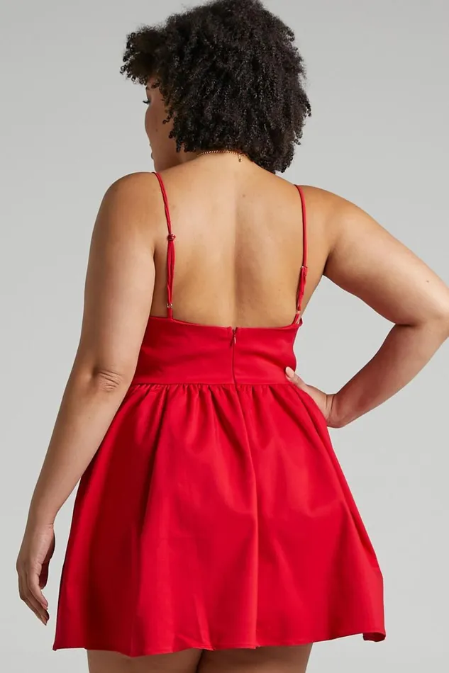 You Got Nothing To Prove Mini Dress 8211 Strappy Aline Dress In Red Women Showpo Curve Clothes